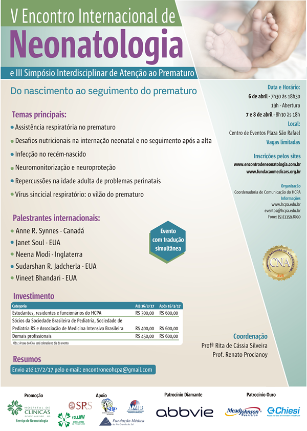 V Encontro Internacional de Neonatologia HCPA SPRS